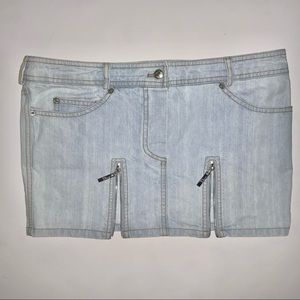 Rare Authentic Y2K Christian Dior Denim Zipper Mini Skirt